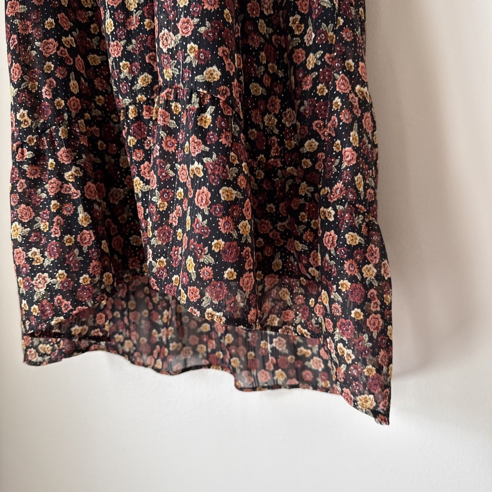 Show Me Your Mumu Valley Mini Dress Black Floral Size M Festival Y2K Sheer Boho - Picture 7 of 12